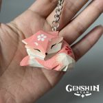 Genshin Impact Keychain Yae Miko Wooden Fox Toy Gifts-3