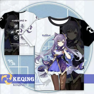 Genshin Impact T-Shirts – Anime Kawaii Keqing 3D Printing T-shirt