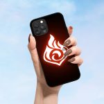 New Genshin Impact Pyro Element LED Phone Case